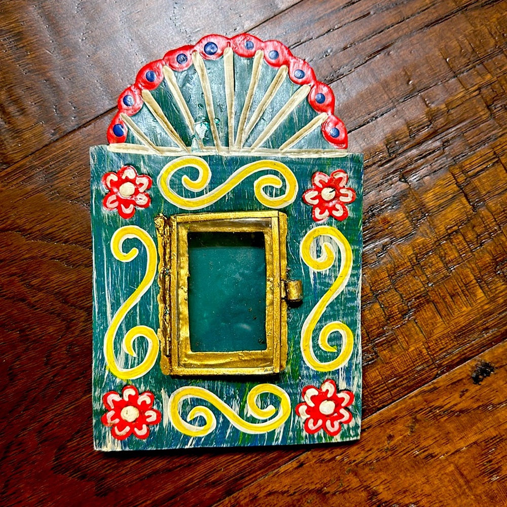Hand painted Mexican picture frame